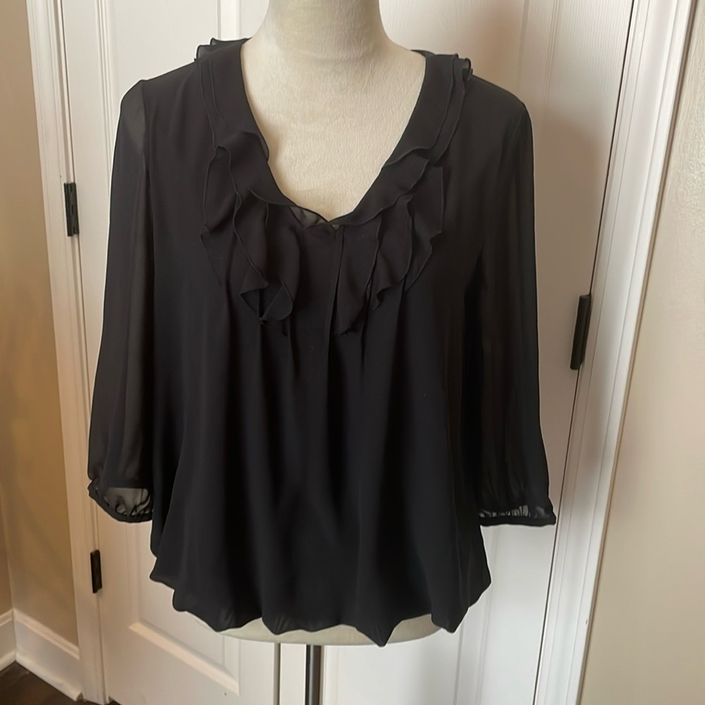 😀 Free w/ Purchase Covington Lightweight Black Blouse Size Small